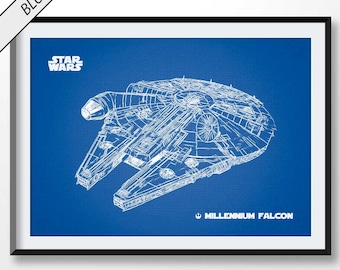 Millennium Falcon Technical Drawing Millennium Falcon Etsy