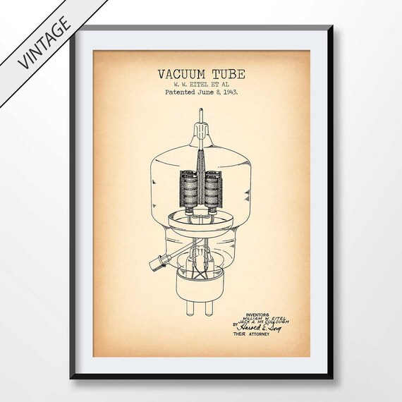 Vacuum Tube Patent Print Vacuum Tube Blueprint Poster Vacuum Etsy