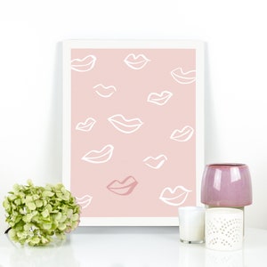 Cartel escandinavo, ilustración, póster de diseño, póster rosa y blanco, arte gráfico, rosa, decoración, decoración del hogar, diseño gráfico, hecho a mano
