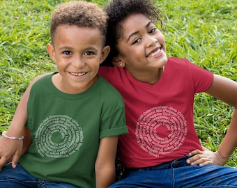 Kwanzaa Principles Spiral Youth Short Sleeve T-Shirt