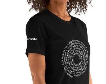 Kwanzaa Principles Spiral with Kwanzaa Sleeves Short-Sleeve Unisex T-Shirt