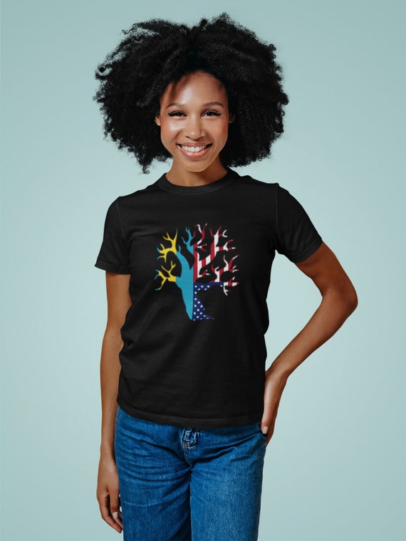 Bahamian American Flag Tree Short-sleeve Unisex T-shirt - Etsy