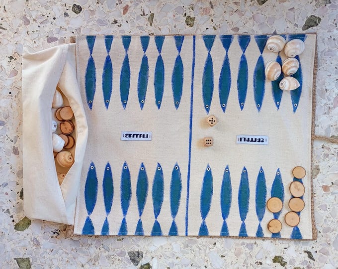 sardine roll backgammon,  greek tavli