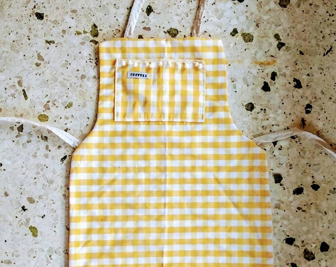 yellow gingham apron