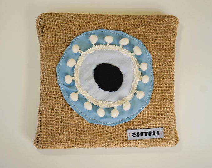 evil eye- burlap