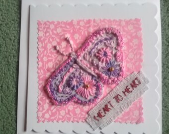 Hand embroidered card