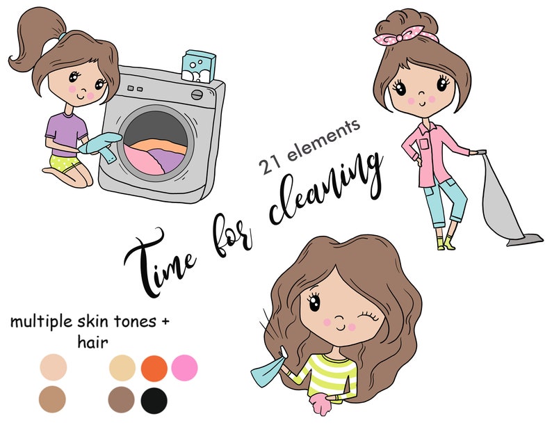 Functional Stickers cleaning stickers cleaning clipart Etsy