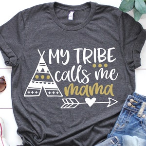 My Tribe Calls Me Mama Svg, Mothers Day Svg, Mothers Day Gift Svg, Blessed Mama Svg, Tribal Svg Cut File for Cricut, Png, Dxf