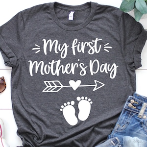 Meu primeiro dia das mães Svg, Mommy and Me Svg, Newborn 1st Mothers Day Svg, Cute Baby Svg, Bodysuit infantil Svg Arquivos de corte para Cricut, Png, Dxf