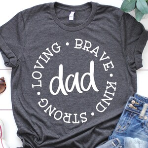 Papa Svg, Vaderdag Svg, Papa Gift Svg, Papa Brave Kind Strong, Dad Circle Sign Svg, Funny Dad Shirt Svg Cut Files voor Cricut, Png, Dxf