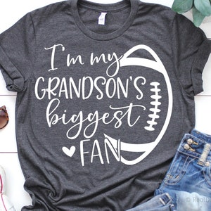 Im My Grandson's Biggest Fan Svg, Nana Football Svg, Funny Football Oma Svg, Voetbal Shirt, Cheer Game Day Svg voor Cricut, Png, Dxf
