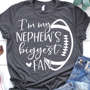 Im My Nephews Grootste Fan Svg, Tante Voetbal Svg, Funny Football Svg, Voetbal Tante Svg, Cheer Game Day Shirt Svg voor Cricut, Png, Dxf