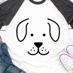Dog Face Svg Cut File, Cute Dog Face Svg, Puppy Svg, Kids Dog Shirt Svg, Male Dog Svg, Dog Face Silhouette, Svg Files for Cricut, Png, Dxf