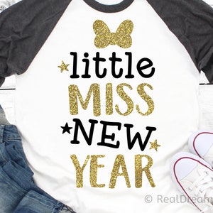 Chica Año Nuevo Svg, Little Miss Año Nuevo Svg, Año Nuevo Infantil Svg, Año Nuevo 2019, Camisa de Año Nuevo, Víspera de Año Nuevo Svg para Cricut, Png, Dxf