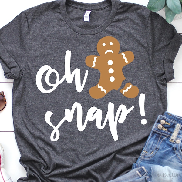 Oh Snap Svg, Gingerbread Svg, Christmas Svg,  Merry Christmas Svg, Christmas Sweater Svg, Gingerbread Cute Svg for Cricut, Png, Dxf