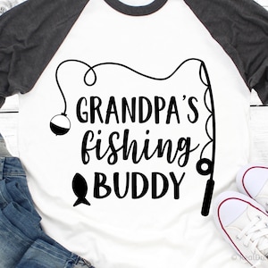Nonno pesca buddy Svg pesca svg divertente bambini svg nonno svg baby ragazzo svg ragazzo camicia svg tondiere Svg Toddler Svg per Cricut & Silhouette