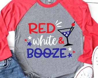 Rojo Blanco y Booze Svg, 4 de julio Svg, Svg patriótico, EE.UU. Svg, Svg, Día de la Independencia Camisa Svg Cortar Archivos para Cricut, Png, Dxf