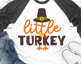 Boy Thanksgiving Svg, Boy Turkey Svg, Coolest Turkey in Town Svg, Thanksgiving Boy Shirt Svg, Little Turkey Svg Files for Cricut, Png, Dxf