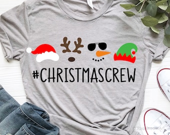 Christmas Crew Svg, Christmas Svg, Santa Squad, Kids Christmas Svg, Elf, Reindeer, Snowman Svg, Christmas Shirt Svg for Cricut, Png, Dxf