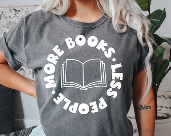 Less People, more Books Svg, Book Svg, Book Lover Svg, Reading Svg, Funny Shirt Svg, Cut Files for Cricut, Png, Svg, Dxf