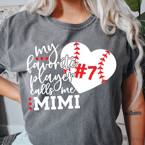 Mon joueur préféré m'appelle Mimi Svg, Svg de baseball, chemise Mimi de baseball personnalisée, Svg de chemise de baseball, plus grand fichier Svg de fan pour Cricut