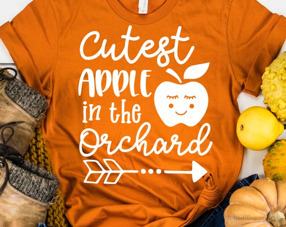 Cutest Apple in the Orchard Svg, Apple Picking Svg, Pumpkin Patch Svg, Harvest Festival Svg, Fall Kids Svg Cut Files for Cricut, Png, Dxf
