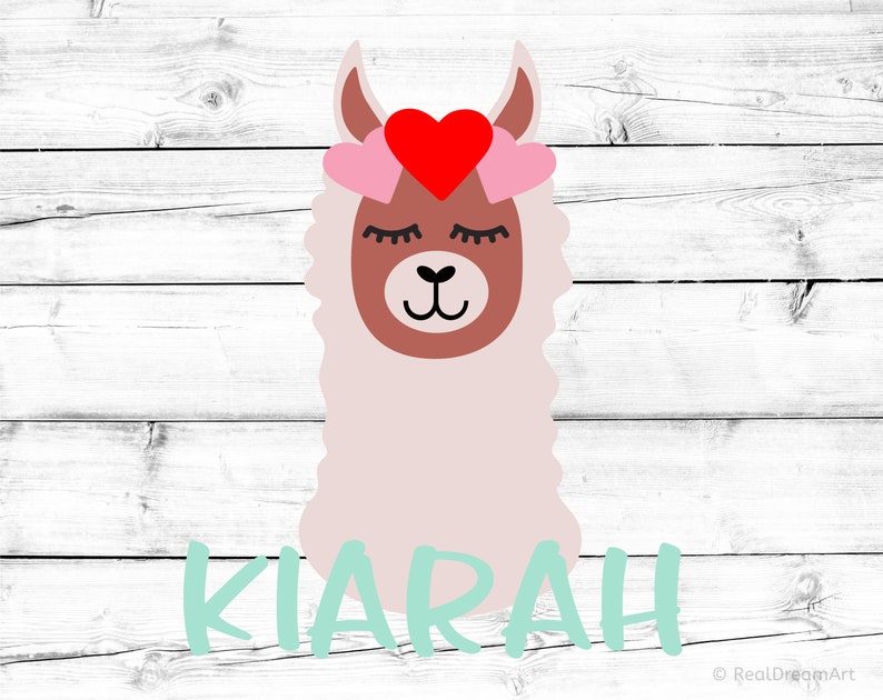 Download Llama Face Svg Valentines Day Svg Llama with Hearts Llama ...
