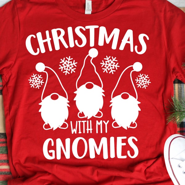 Christmas Gnomes Svg, Christmas with My Gnomies, Funny Kids Svg, Christmas Gift, Cute Christmas Shirt, School Svg Files for Cricut, Png, Dxf