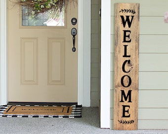 Welcome Svg, Vertical Welcome Sign Svg, Porch Sign Svg, Welcome to our Home Svg, Porch Welcome Svg Files for Cricut, Png, Dxf