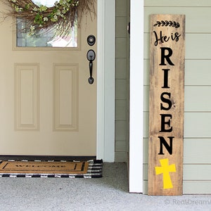 Easter Porch Sign Svg, He Is Risen Svg, Happy Easter Svg, Christian Easter Svg, Welcome Porch Sign Svg Cut Files for Cricut, Png, Dxf