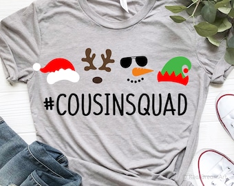 Cousin Squad Svg, Christmas Svg, Santa Squad, Kids Christmas Svg, Elf, Reindeer, Snowman Svg, Christmas Shirt Svg for Cricut, Png, Dxf