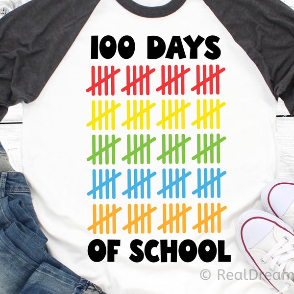 100 Days of School Svg, 100 Days Tally Marks Svg, 100th Day Svg, 100 Days Smarter Svg, Boy 100 Days Svg, Girl 100 Days Svg, Files for Cricut