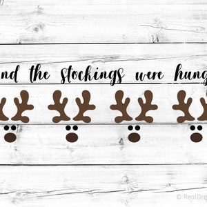 Les bas ont été accrochés Svg, Stocking Sign Svg, Christmas Svg, Stockings Hung Reindeer, Cute Santa’s Reindeer Svg File for Cricut, Png, Dxf