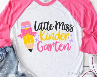 Little Miss Kindergarten Svg, Kindergarten Svg, Girl Kindergarten, Back to School Svg, First Day of School Svg, File for Cricut, Png, Dxf