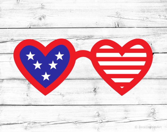 Download 4th Of July Svg Hearts Sunglasses Svg Us Flag Svg American Etsy