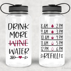 Water Tracker Svg, Drink More Water, Wine Water Tracker Svg, Water Bottle Svg, Funny Svg, Tumbler Svg Cut Files for Cricut, Png, Dxf