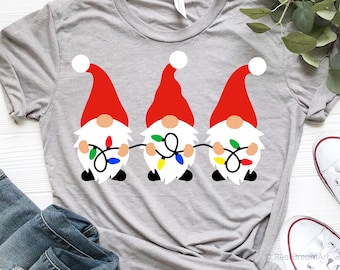 Christmas Gnomes Svg, Funny Kids Svg, Gnomies Svg, Christmas Lights Svg, Teacher Christmas Shirt, School Svg Cut Files for Cricut, Png, Dxf
