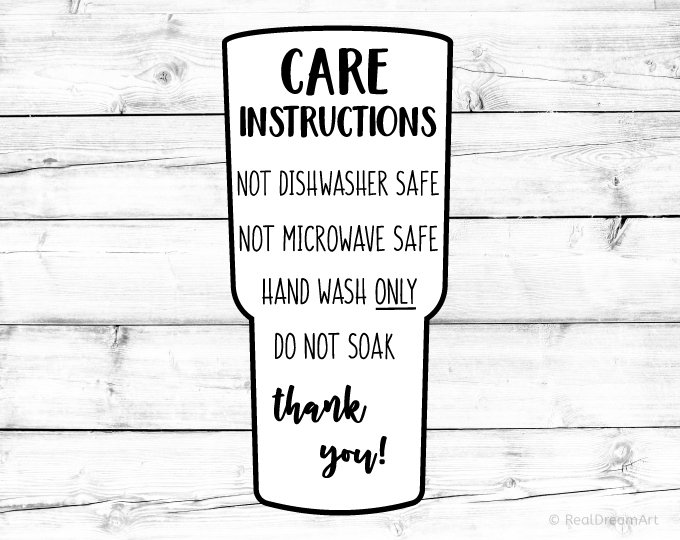Download Tumbler Care Instructions Card Svg Care Card Svg Digital Care Etsy