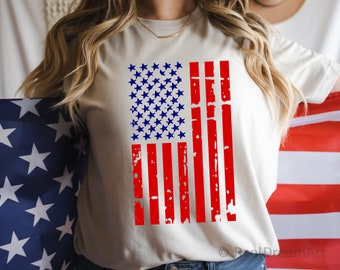 USA Flag Svg, Distressed US Flag Svg, Grunge Flag Svg, 4th of July Svg, Patriotic Svg, American Flag Shirt Svg Cut File for Cricut, Png, Dxf