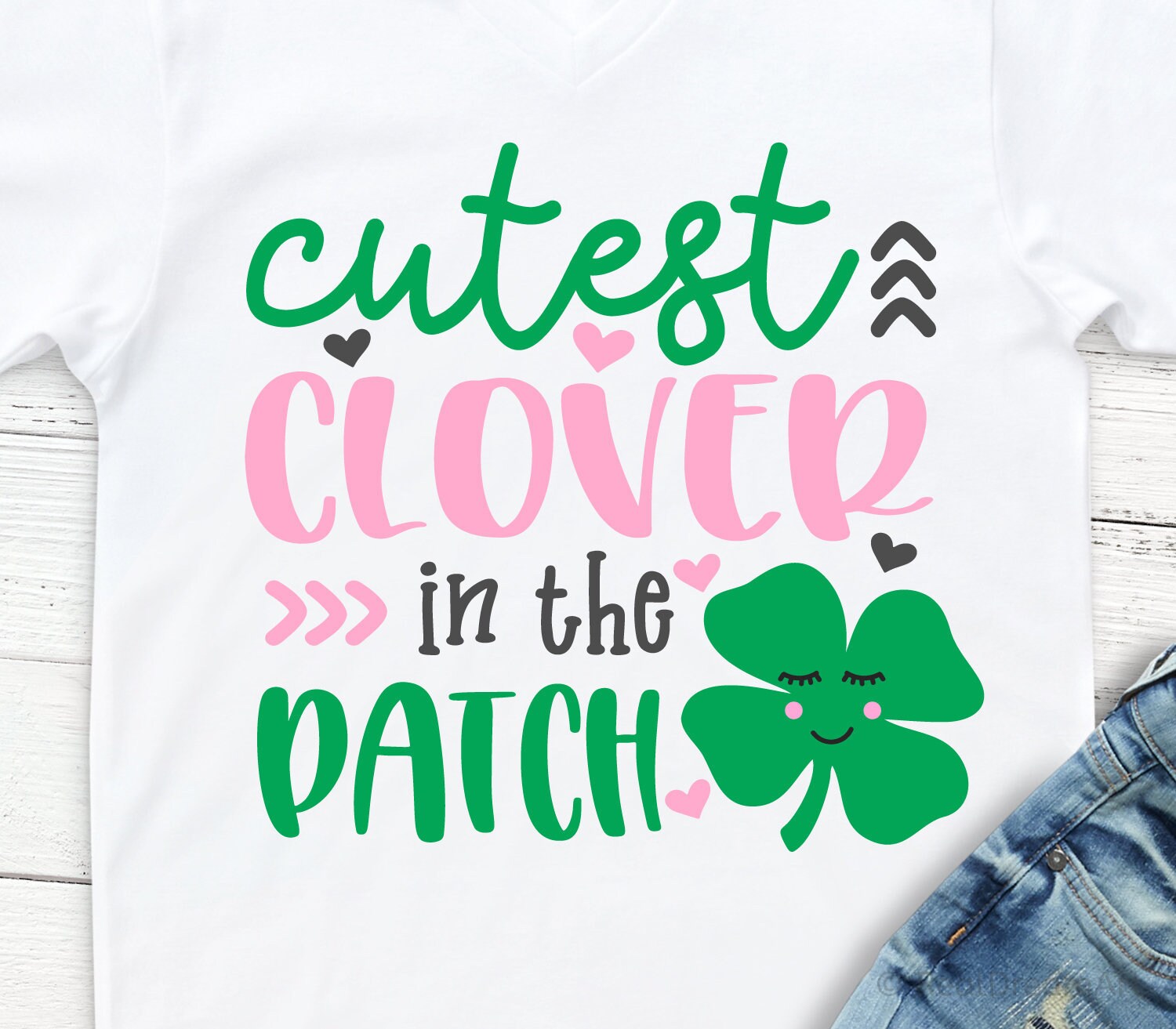 Girl St Patricks Day Svg, St Paddy’s Cricut, Cutest Clover in the Patch ...