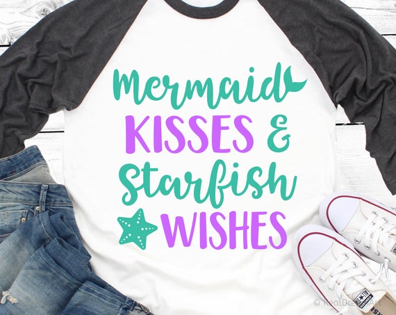 Download Mermaid Svg Mermaid Kisses And Starfish Wishes Svg File For Etsy