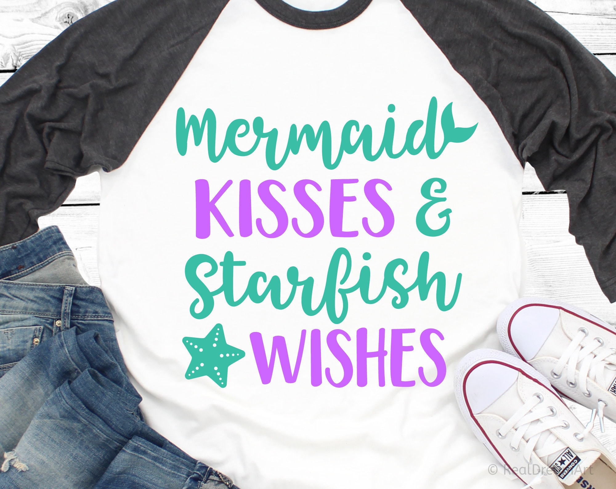 Download Mermaid Svg Mermaid Kisses And Starfish Wishes Svg File For Etsy