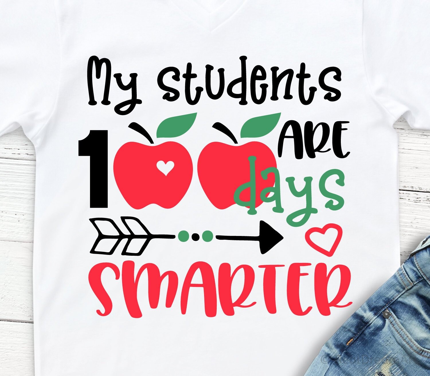 My Students Are 100 Days Smarter Svg Teacher Shirt Svg - Etsy