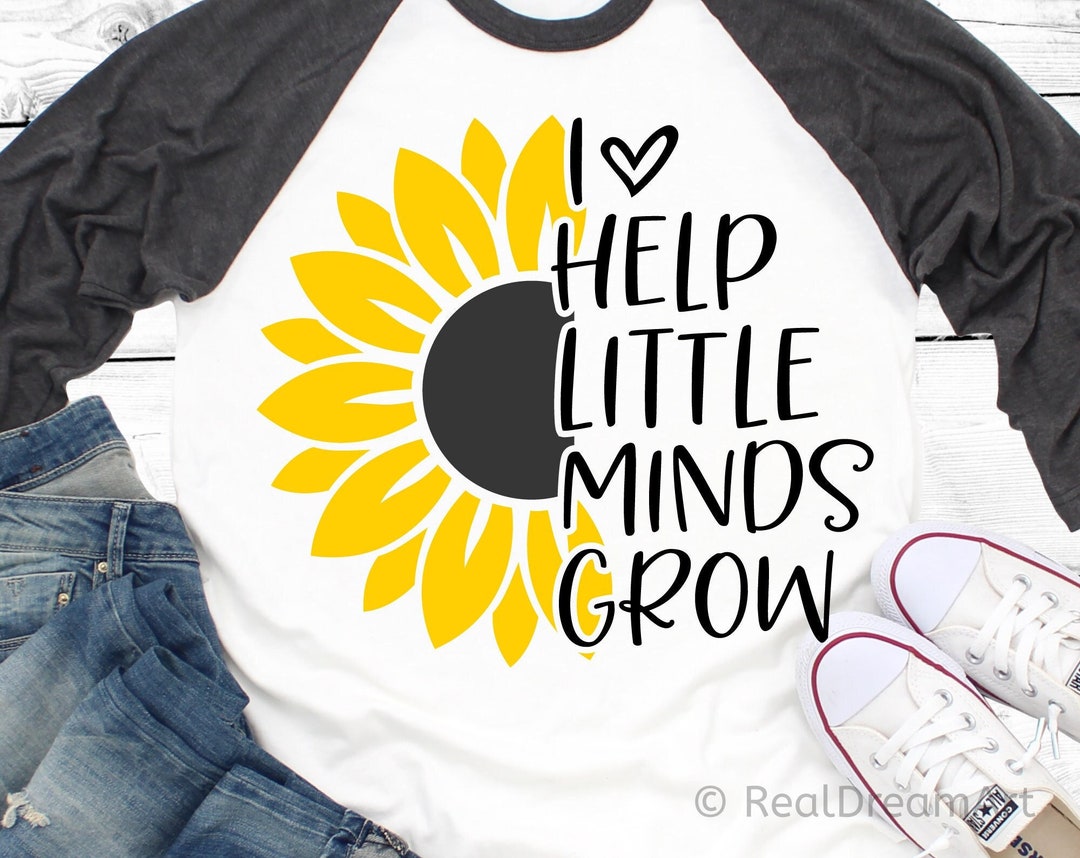 I Help Little Minds Grow Svg Teacher Svg Sunflower School - Etsy