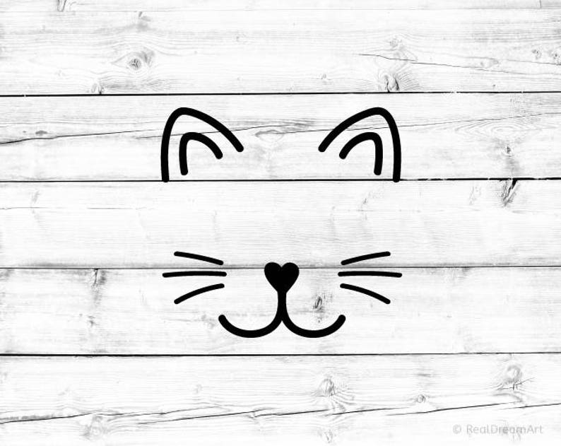 Cat Face Svg  Cutfile Cat Whiskers Svg  Kitty Svg  Cat Svg  