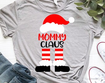 Mamá Navidad Svg, Mamá Claus Svg, Navidad Svg, Gorro de Papá Noel, Camisa de Navidad Svg, Pies de Papá Noel Svg, Archivo Svg Divertido para Cricut, Png, Dxf