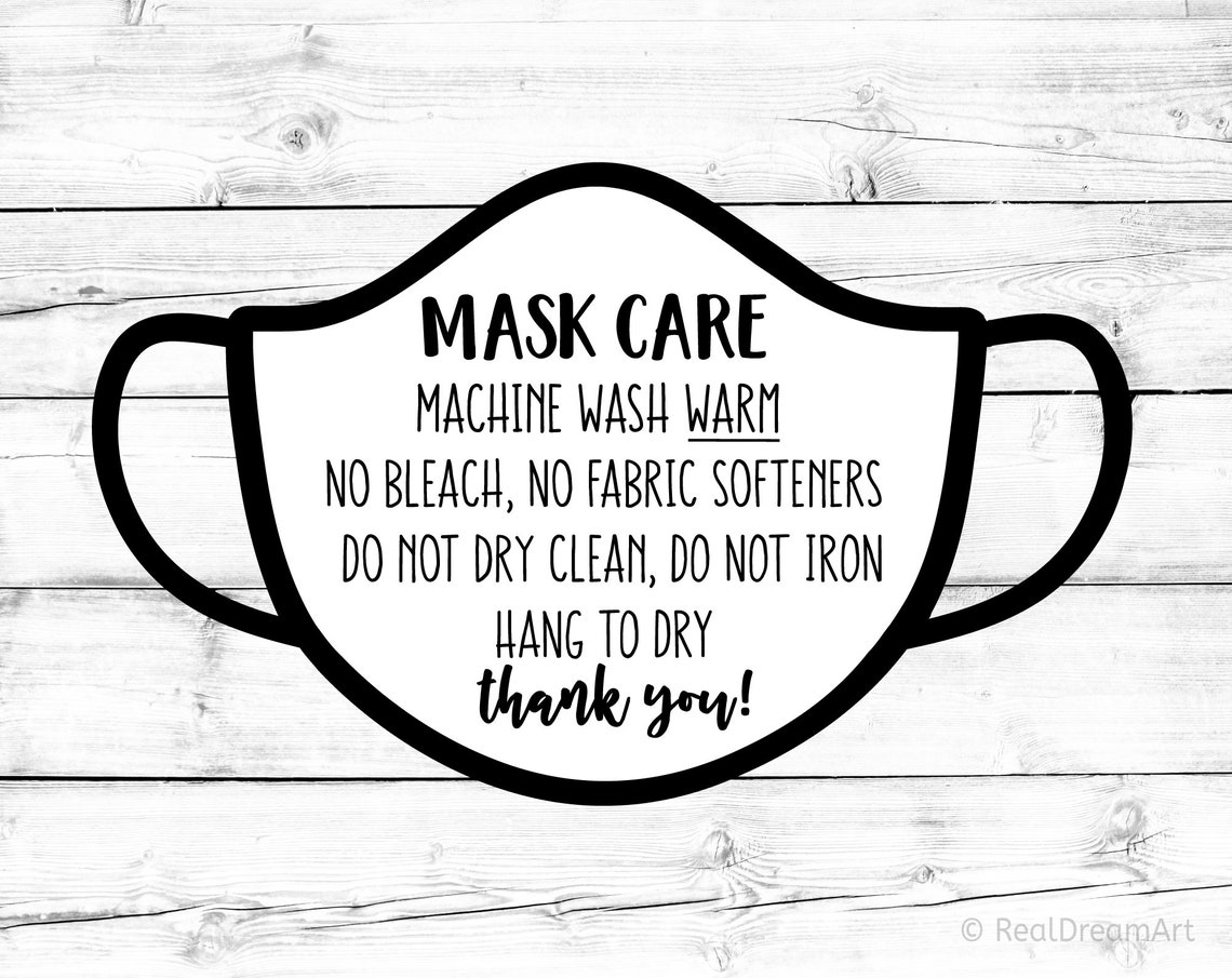 Mask Care Instructions Svg Face Mask Care Instructions Card Etsy