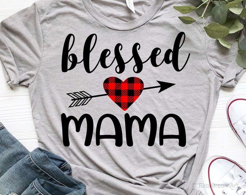Download Blessed Mama Svg Mommy Valentines Day Kids Svg Boy | Etsy