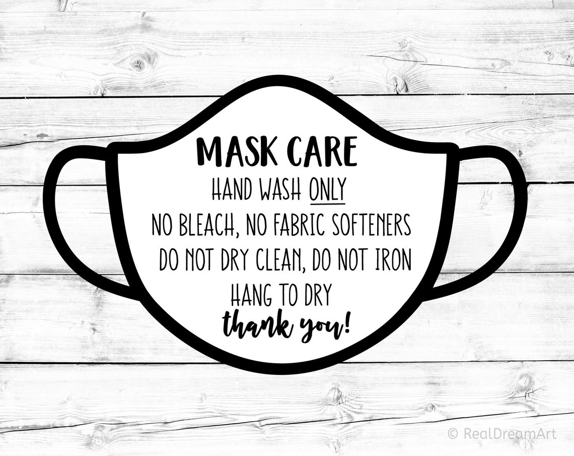 Mask Care Instructions Svg Face Mask Care Instructions Card Etsy