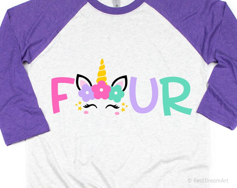 Download Fourth Birthday Svg 4th Birthday Unicorn Svg Birthday | Etsy